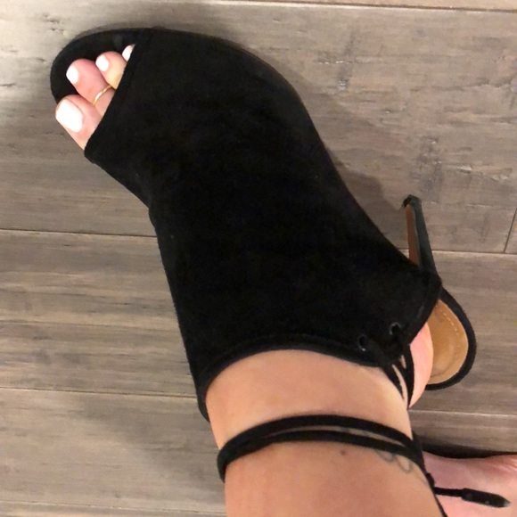 aquazzura suede open toe booties size 39 - Picture 3 of 4